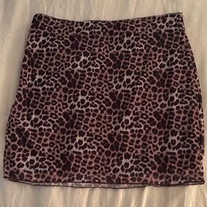 Leopard Print Mini Skirt